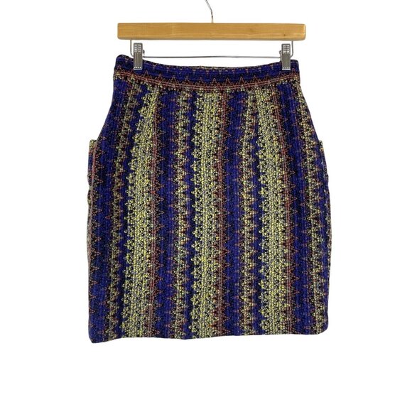 James Coviello Boucle Colorful Pencil Skirt Womens Size 6 Pockets Lined Wool - Picture 2 of 5